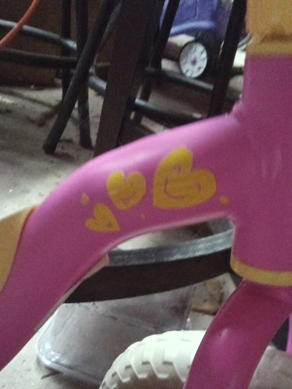 Kids Pink and Yellow Balance Bike - Lightweight Toddler Ride-On